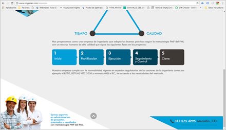 Empresa, Web Responsive Singtelec Ingenieros