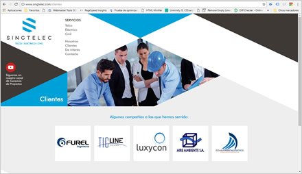 Clientes, Web Responsive Singtelec Ingenieros