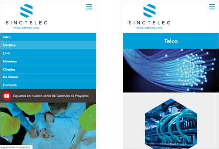Adaptación Responsive, Web Responsive Singtelec Ingenieros