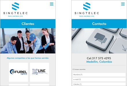 Adaptación Responsive, Web Responsive Singtelec Ingenieros