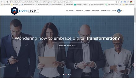 Landing Single Page, Diseño de interfaces Somsight