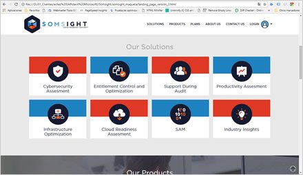 Landing Single Page, Diseño de interfaces Somsight