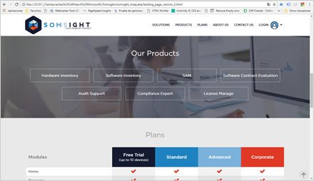 Landing Single Page, Diseño de interfaces Somsight