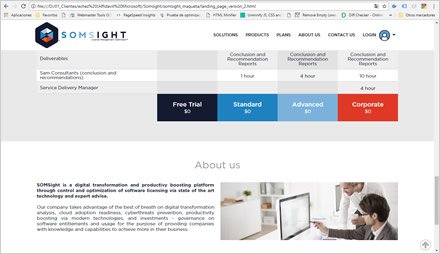 Landing Single Page, Diseño de interfaces Somsight