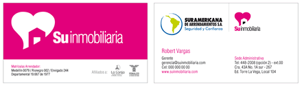 Tarjetas, Identidad visual Su Inmobiliaria