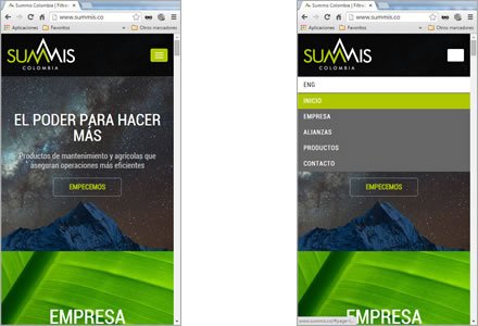 Adaptación responsive, Web Bootstrap Summis