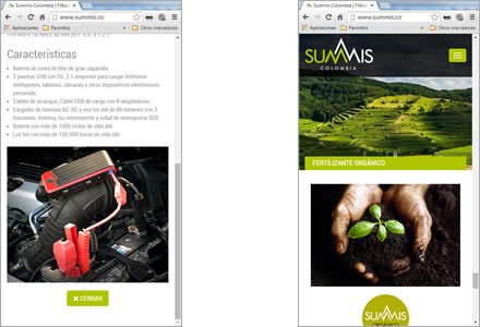 Adaptación responsive, Web Bootstrap Summis