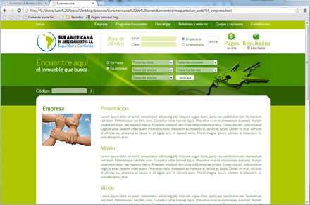 Nosotros, Diseño de interfaces web Suramericana de Arrendamientos