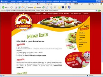 Detalle de Receta, Web Tostaditos Susanita