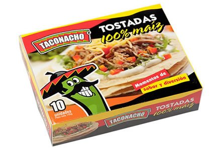 Tostadas de maíz, Empaques Taconacho
