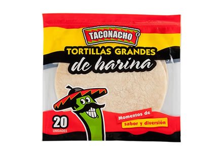 Tortillas grandes de harina, Empaques Taconacho