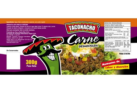 Carne desmechada, Empaques Taconacho