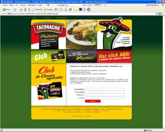 Formulario Club Taconacho, Web Taconacho