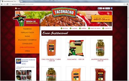 Línea institucional, Sitio web Joomla Taconacho
