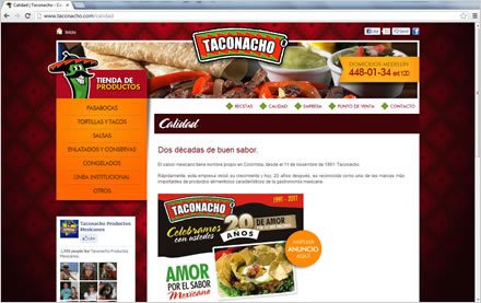 Calidad, Sitio web Joomla Taconacho