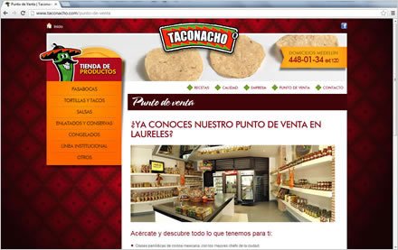 Punto de venta, Sitio web Joomla Taconacho