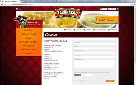 Contacto, Sitio web Joomla Taconacho