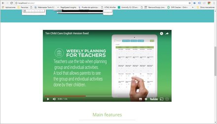 Landing Page, Web responsive HTML5 TEN Childcare App