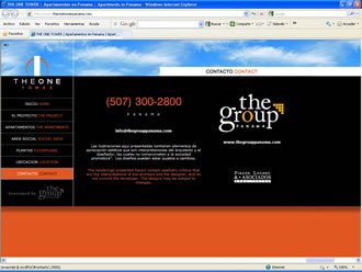 Contacto, Web The One Tower