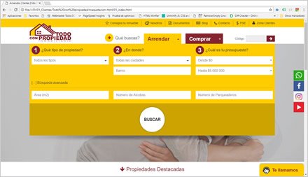 Sistema de búsqueda avanzada, Interfaces responsive Todo con Propiedad