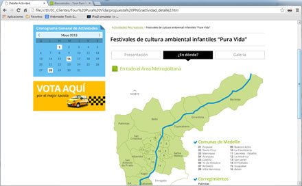 Ubicación actividad, Web Joomla Area Metropolitana