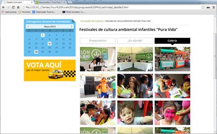 Galería actividad, Web Joomla Area Metropolitana