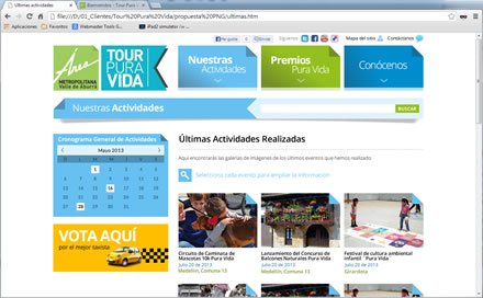 Eventos realizados, Web Joomla Area Metropolitana