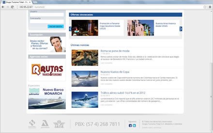 Home (scroll), Porta Joomla Turismo Total