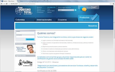 Quiénes somos, Porta Joomla Turismo Total