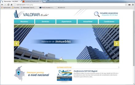 Home (1), Web corporativa Joomla Valorar