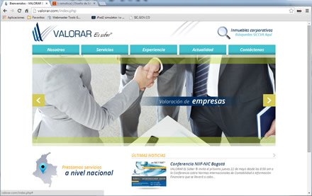 Home (4), Web corporativa Joomla Valorar
