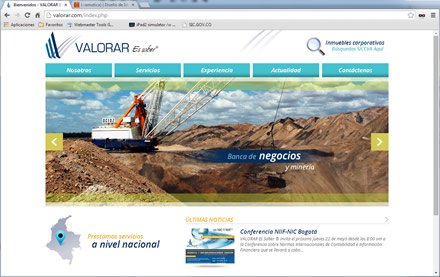 Home (5), Web corporativa Joomla Valorar