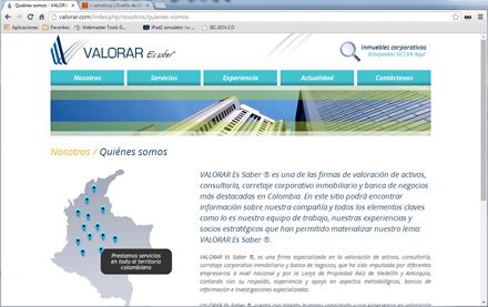 Quiénes somos, Web corporativa Joomla Valorar