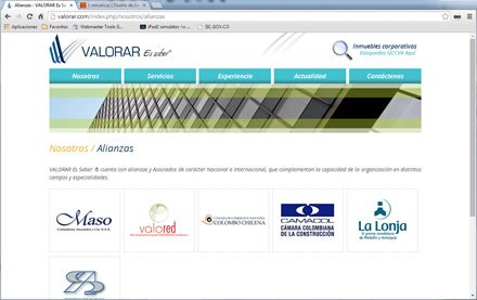 Alianzas, Web corporativa Joomla Valorar