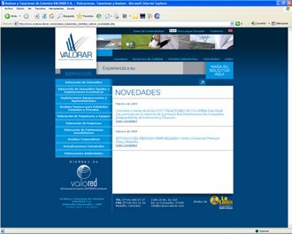Novedades, Web Avalúos VALORAR