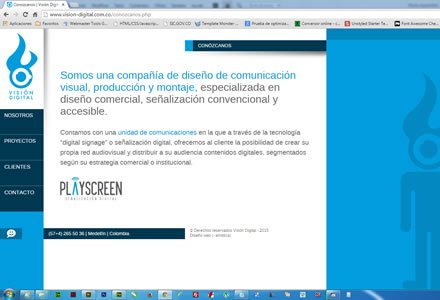 Presentación, Sitio web Visión Digital