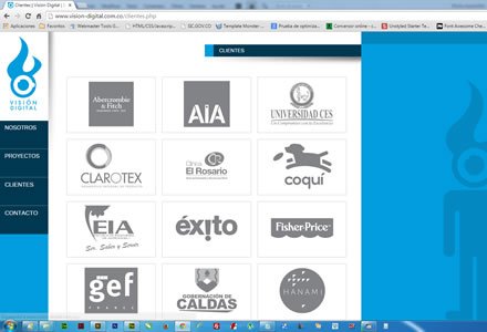 Clientes, Sitio web Visión Digital
