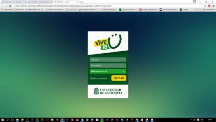Login Web, Interfaces App y Web Vive la U (U de A)